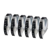 Lot de 6 rubans d'étiquettes compatibles avec le ruban d'étiquettes de gaufrage pour étiqueteuse 1880 E-101 9 mm x