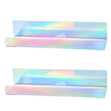 Lot de 2 étagères flottantes en acrylique arc-en-ciel pour affichage d'images, organisateur de jouets, support de disques