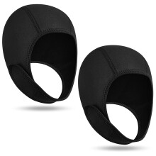 Lot de 2 cagoules de plongée en néoprène, bonnet de bain thermique avec mentonnières, bonnet de surf et tuba, 2,5 mm