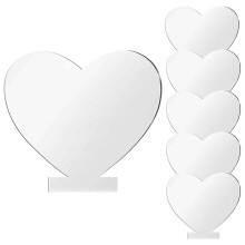Feuille acrylique de 2 mm avec protection double face pour base lumineuse LED, panneaux, projets d'affichage, bricolage, artisanat, 6 pièces (cœur)