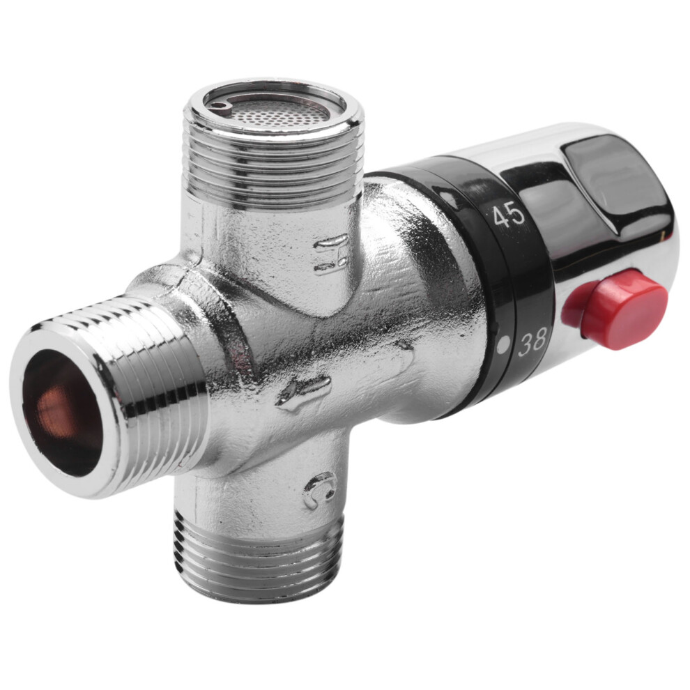 Vanne de mélange thermostatique à 3 voies en cuivre massif Vanne de régulation de température pour chauffe-eau solaire de 3/4 po