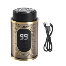 (A) Mini Metal Electric Shaver Digital Display USB Rechargeable Waterproof Wet Dry Portable Travel