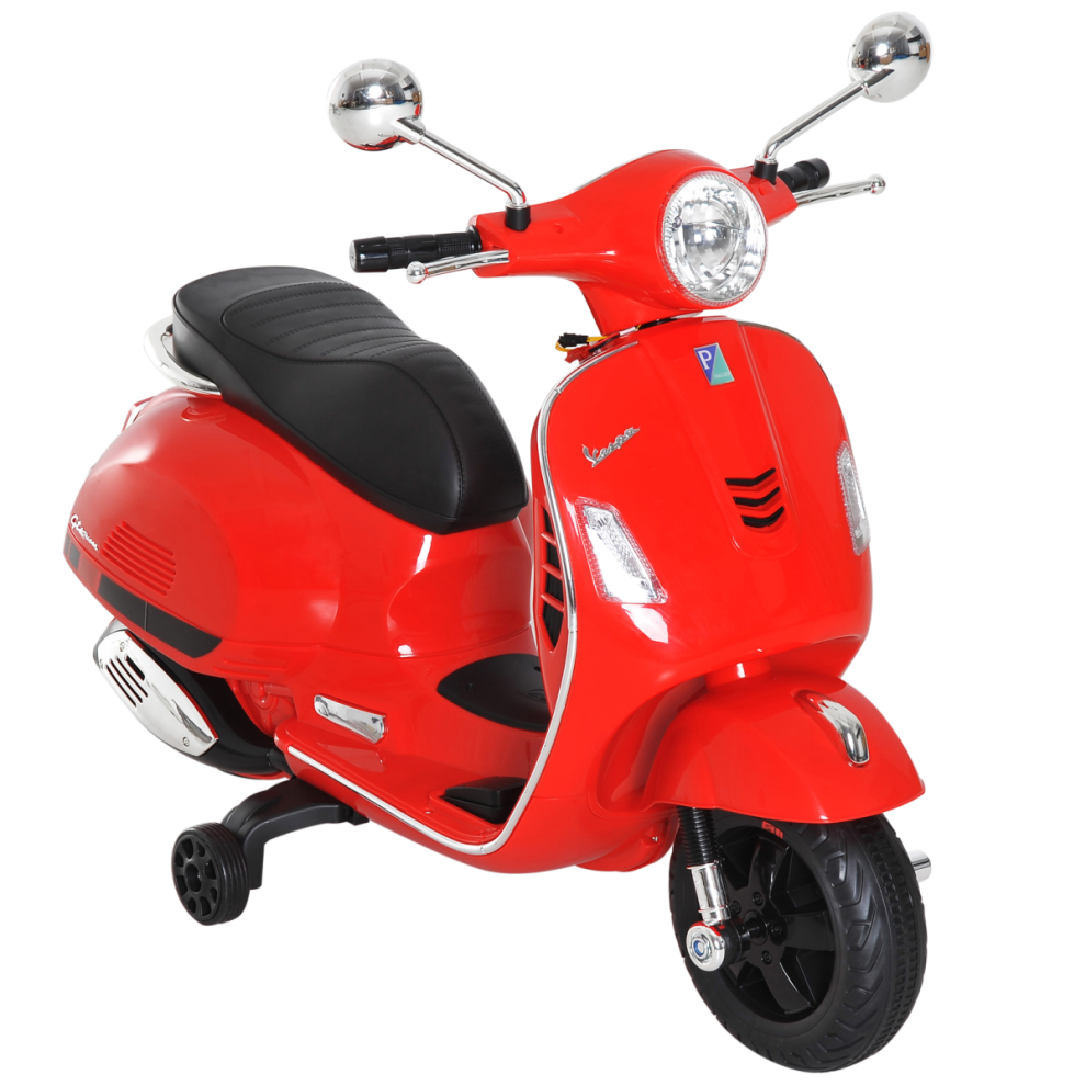 B&Q - Kids Ride On Licensed Vespa Motorcycle 6V Mp3 Music Led LightsRed - Image 5