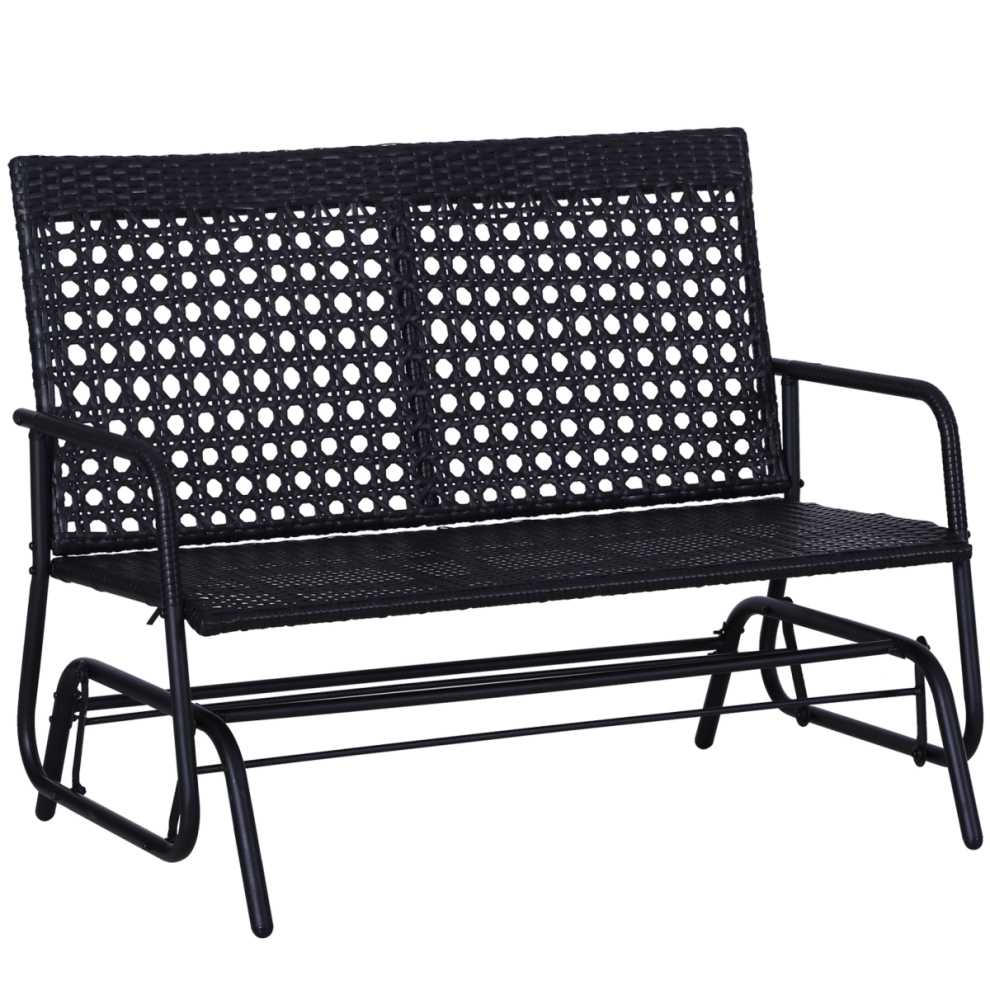 2 Seater Wicker Glider Bench Chair Rocking Chair Patio Garden Armchair-image-OPC-PHFYF6M-NEW