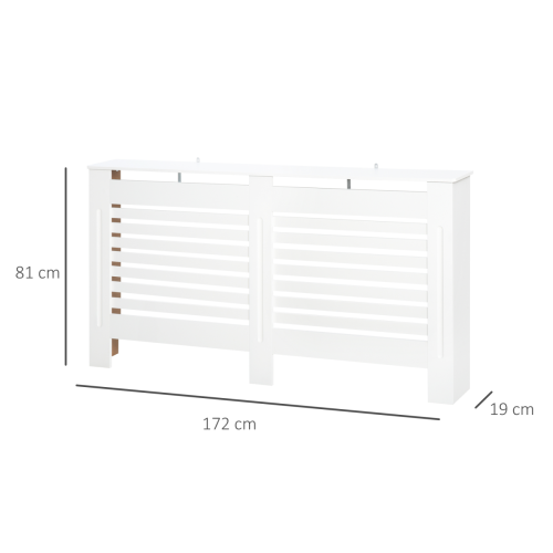 Homcom HOMCOM Modern Radiator Cover Cabinet Slatted Design MDF White Medium 2