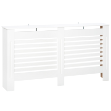 HOMCOM Modern Radiator Cover Cabinet Slatted Design MDF White Medium