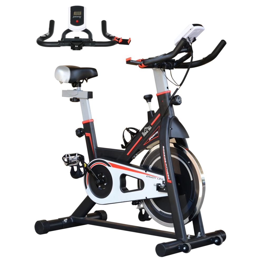 Homcom 8Kg Flywheel Exercise Racing Bicycle Cardio Adjustable Resistance Lcd