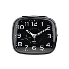 HOMETIME ALARM CLOCK SQUARE WITH ILLUMINATED BUTTON BLACK CASE