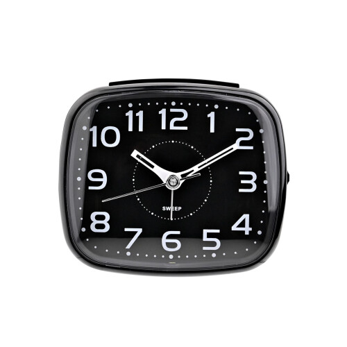 WIDDOP and Co. HOMETIME ALARM CLOCK SQUARE WITH ILLUMINATED BUTTON BLACK CASE