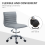 Homcom HOMCOM Armless Mid-Back Adjustable Office Chair with 360 Swivel Light Grey 6