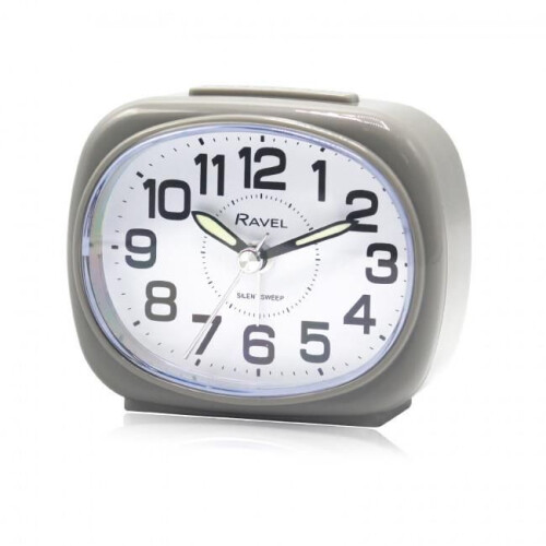 Ravel Small Sized Pillow Shaped Bedside Alarm Clock Grey RC040.2