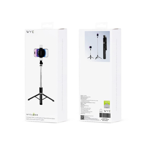 WyeLock Tripod & Extendable Selfie-Stick with Dual Fill Lights 2