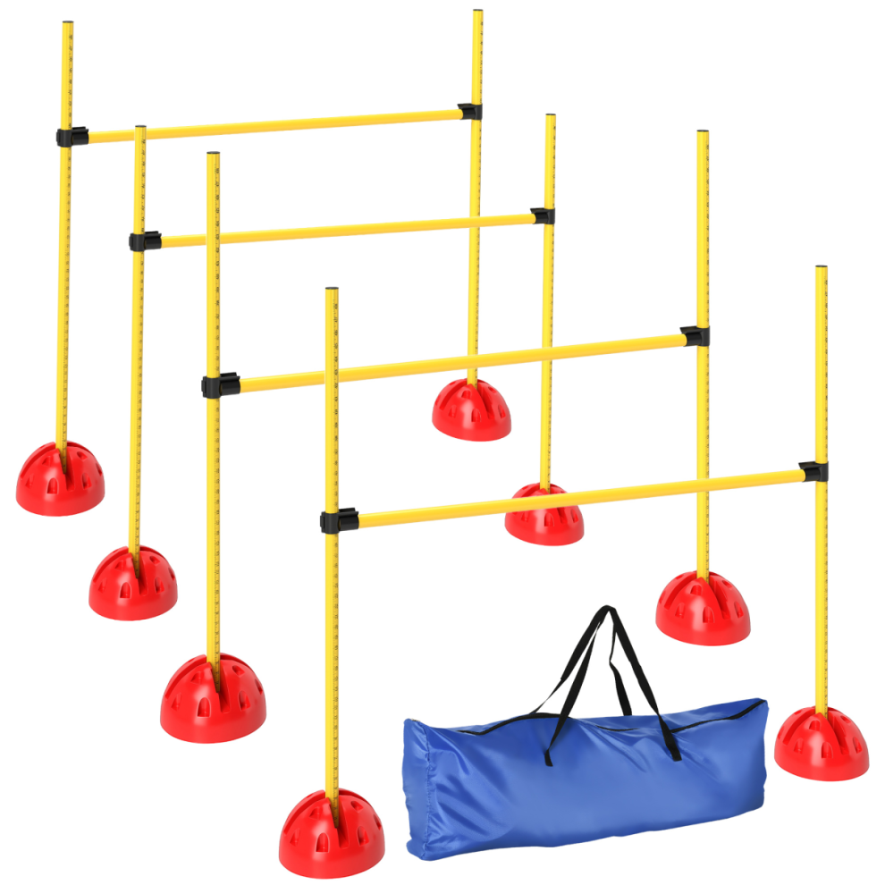 Pawhut 4 Piece Dog Agility Equipment With 4 Hurdle Bar For Jump Training