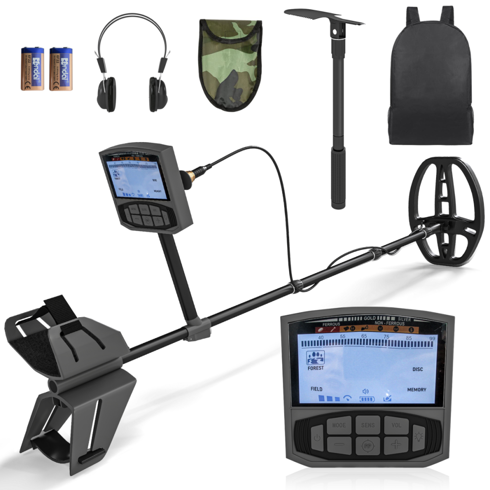Outsunny Metal Detector With Dsp Chip And 5 Professional Modes Gold