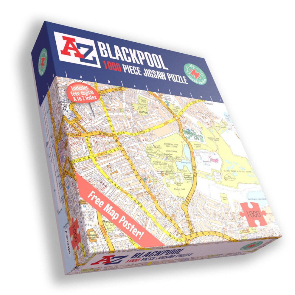 A To Z Map Of Blackpool 1000 Piece Jigsaw