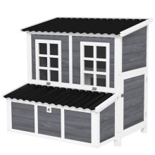 PawHut Wooden Chicken Coop w/ Nesting Box for 4-6 Chickens, 100 x 86 x 100cm