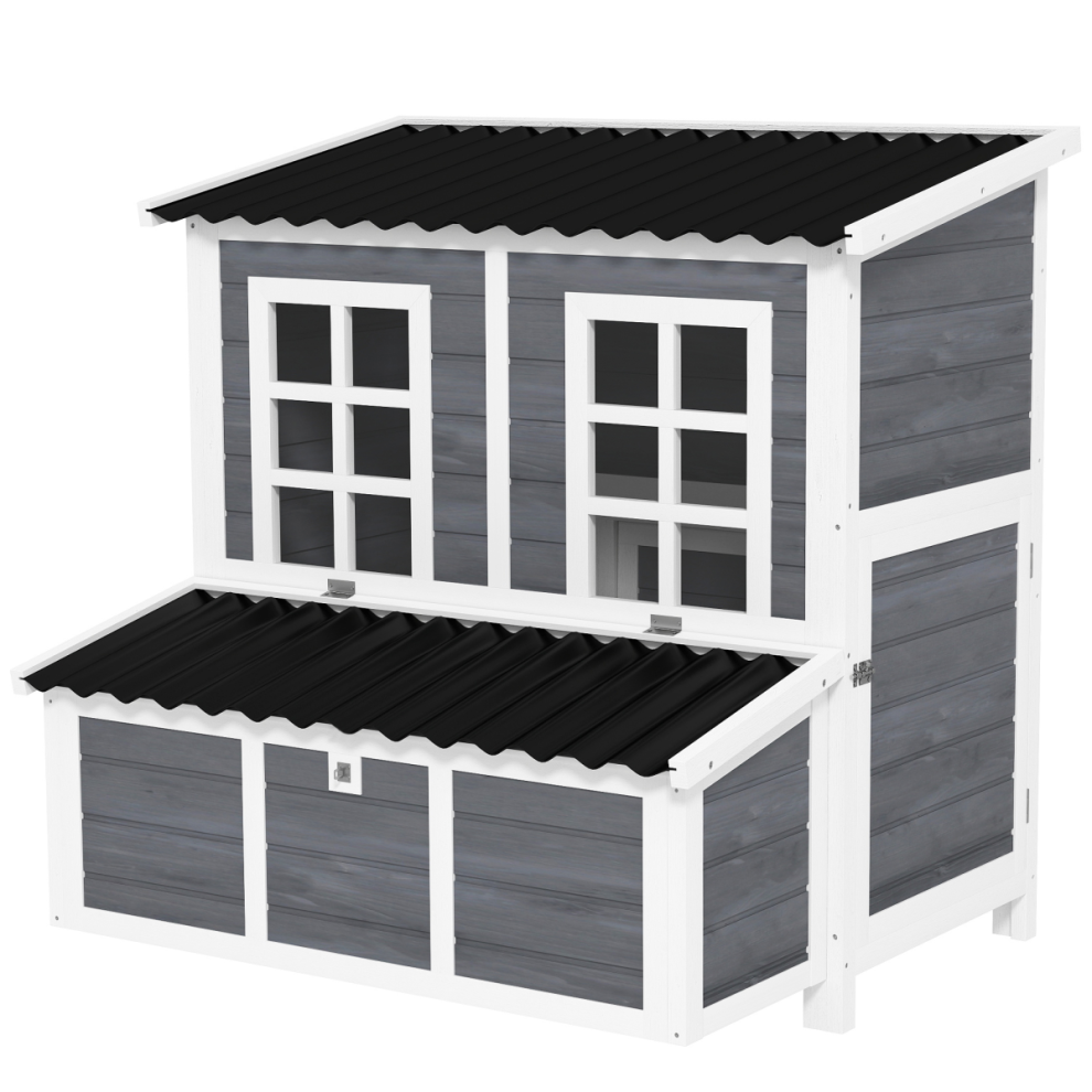 Wooden Chicken Coop with Nesting Box for 4-6 Chickens Cage - Image 5