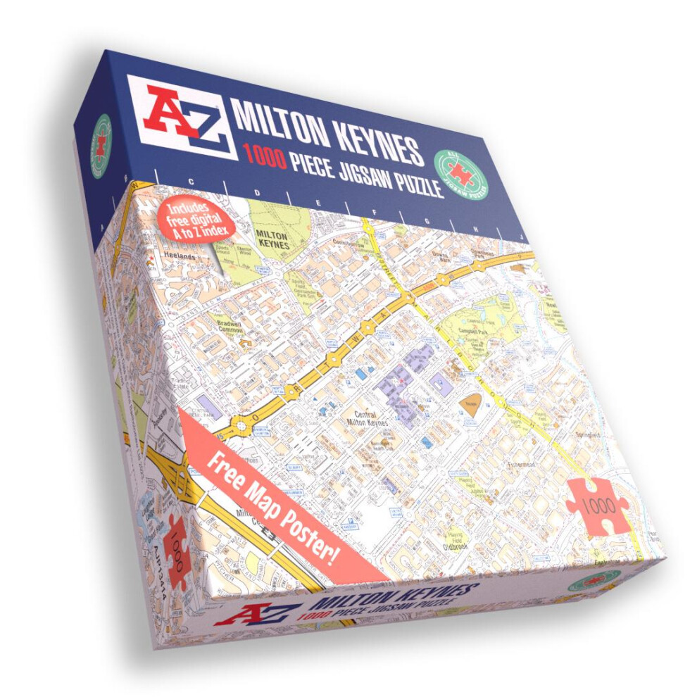 A To Z Map Of Milton Keynes 1000 Piece Jigsaw
