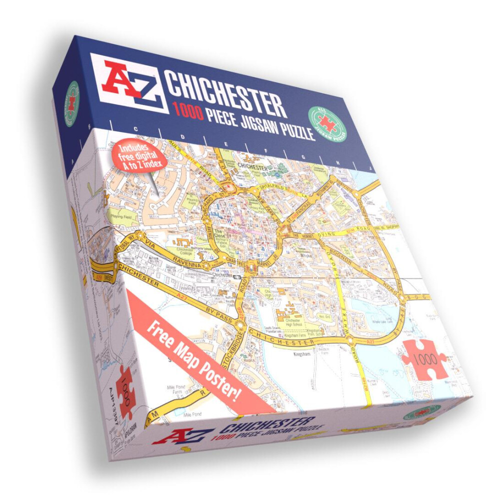 A To Z Map Of Chichester 1000 Piece Jigsaw
