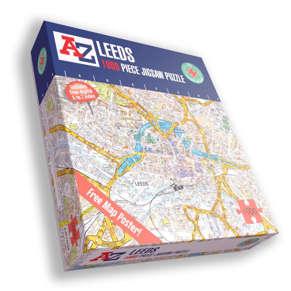 A To Z Map Of Leeds 1000 Piece Jigsaw