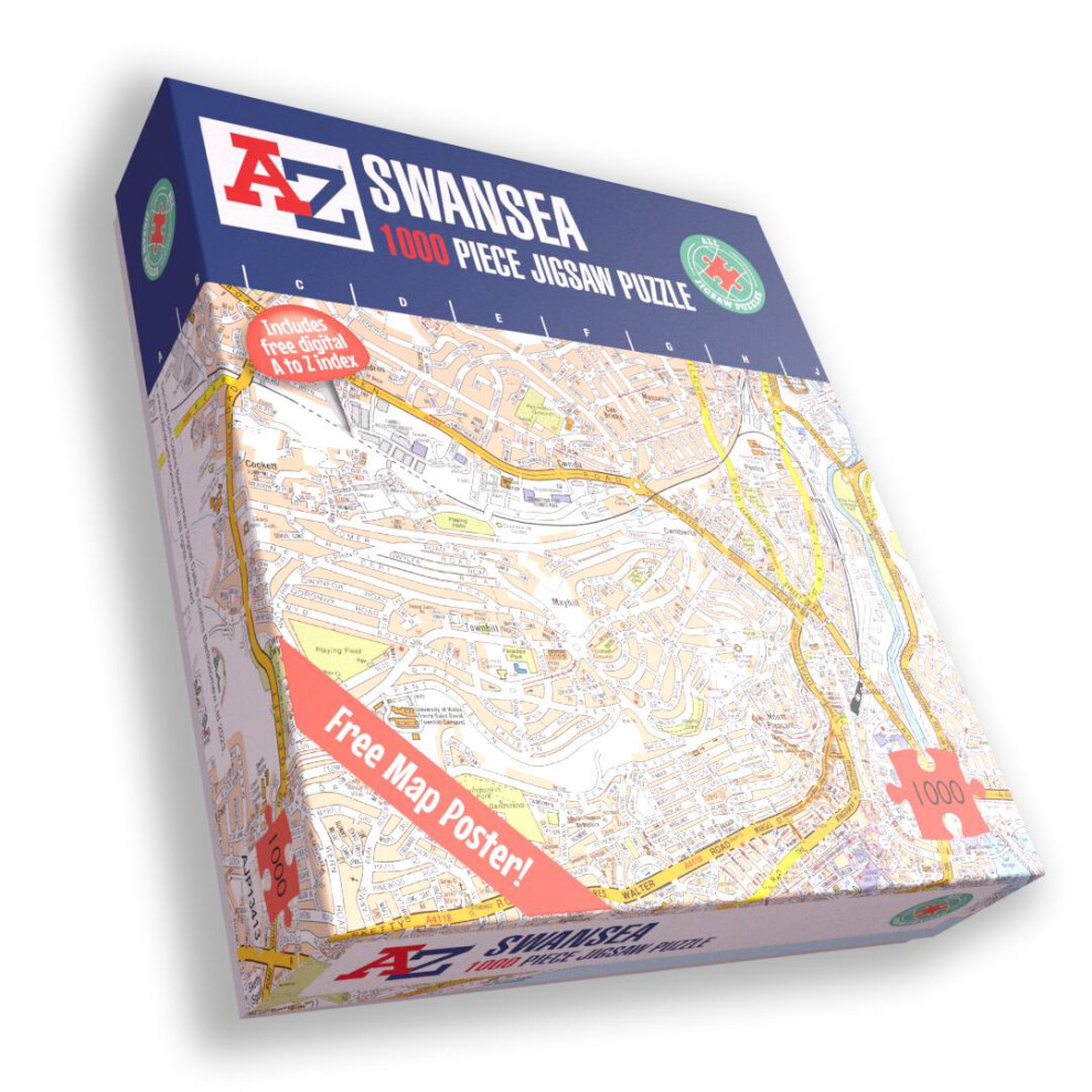 A To Z Map Of Swansea 1000 Piece Jigsaw
