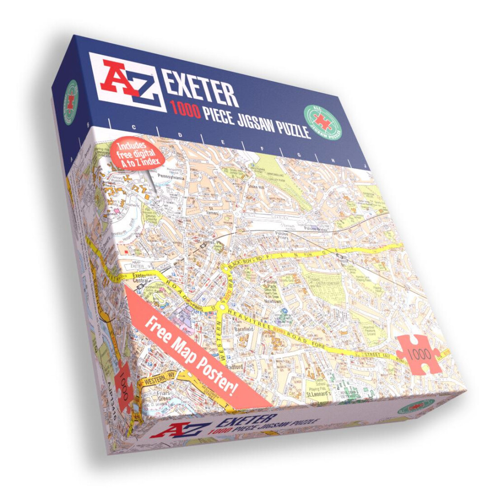 A To Z Map Of Exeter 1000 Piece Jigsaw