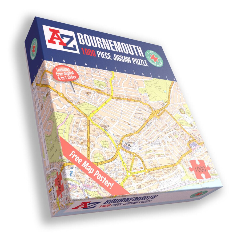 A To Z Map Of Bournemouth 1000 Piece Jigsaw