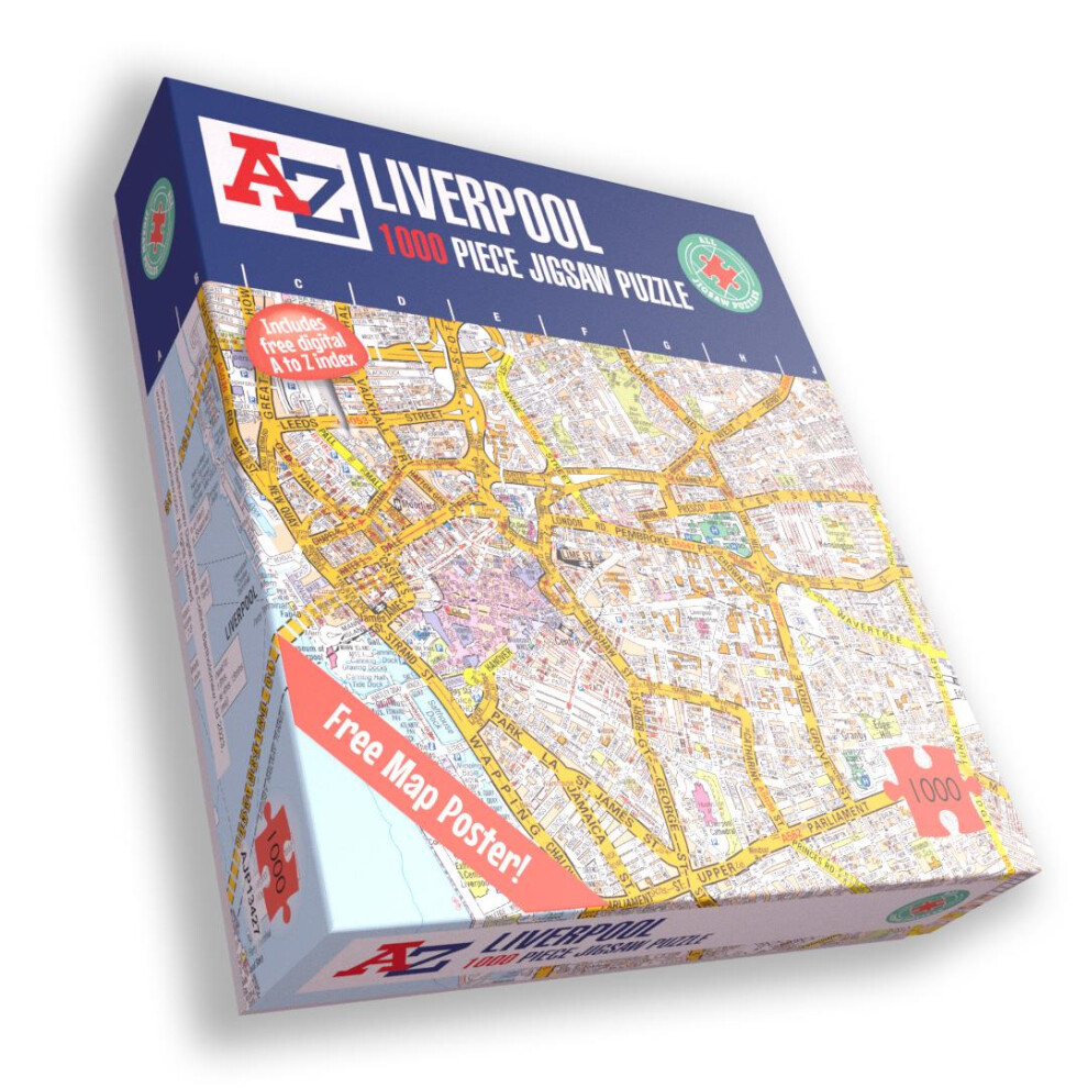 A To Z Map Of Liverpool 1000 Piece Jigsaw