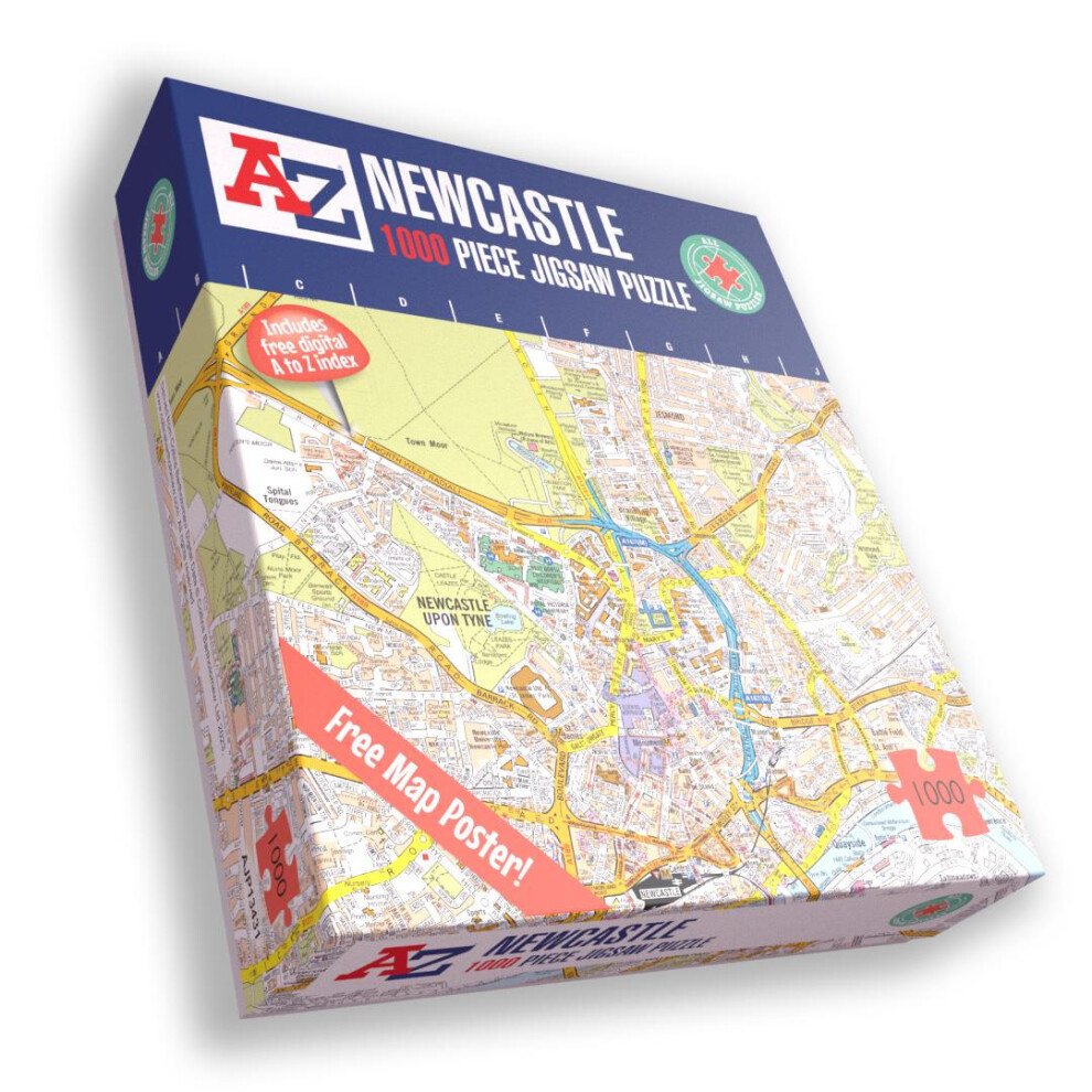 A To Z Map Of Newcastle 1000 Piece Jigsaw