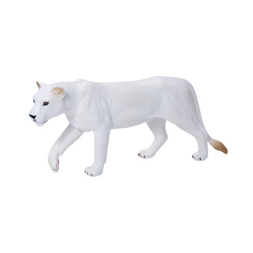 White Lioness Toy  Realistic Big Cat Model