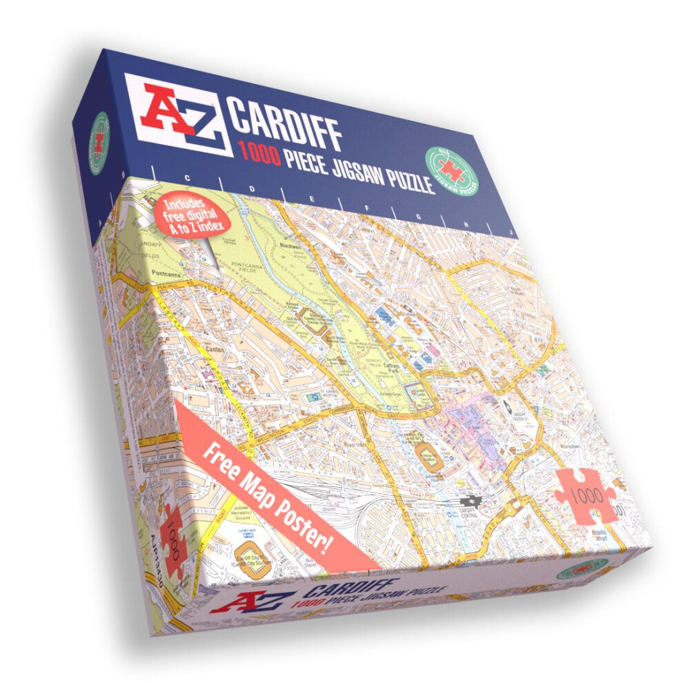 A To Z Map Of Cardiff 1000 Piece Jigsaw