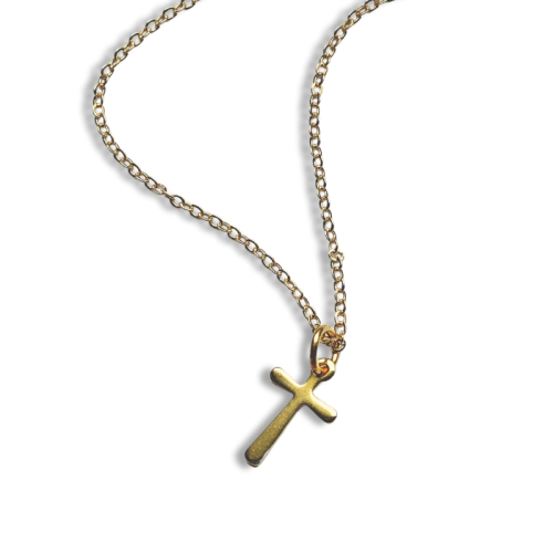 Gold Cross Charm Necklace 1