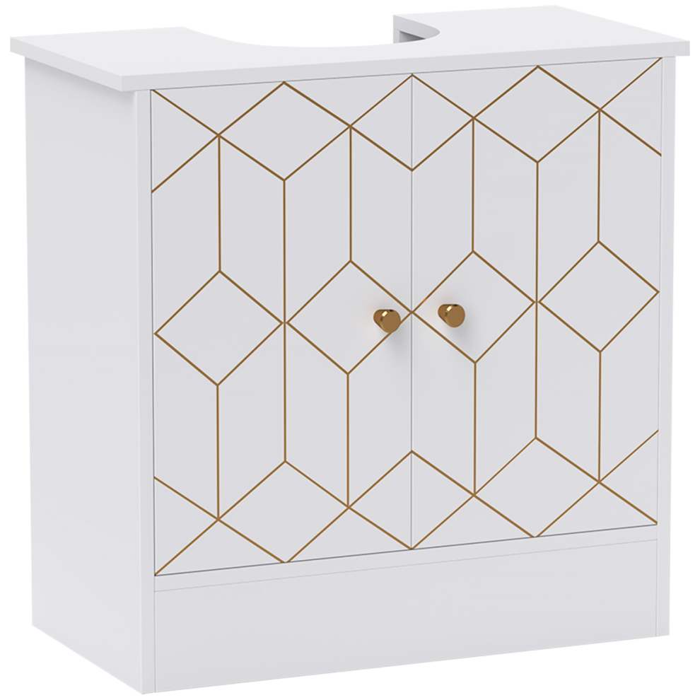 Homcom White Bathroom Under Sink Cabinet For Basin With Or Without Pedestal