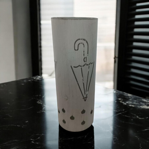 49CM CREAM METAL UMBRELLA STAND 2