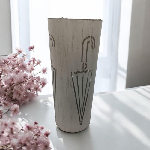 49CM CREAM METAL UMBRELLA STAND 2