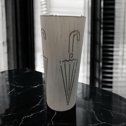 49CM CREAM METAL UMBRELLA STAND 1
