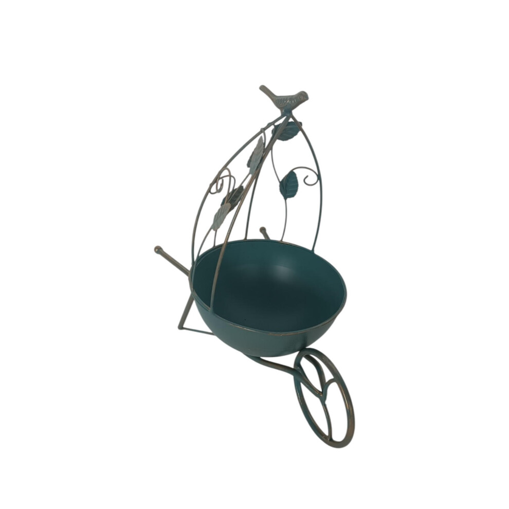 36CM BLUE METAL GARDEN PLANTER-image-OPC-PHFYGRY-NEW