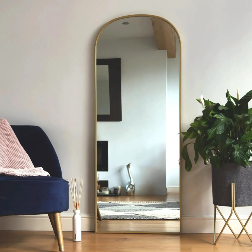 YÅko- Gold Metal Gentle Arch Mirror - 150cm x 60cm.-image-OPC-PHFYGSG-NEW