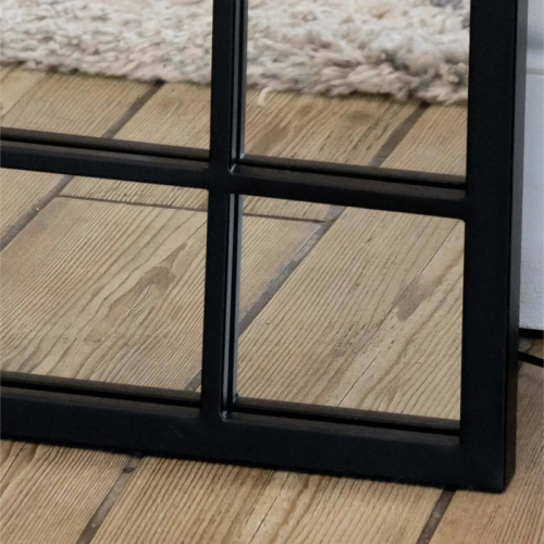 Aimi - Full Length Black Metal Rectangle Window Mirror - 200cm x 120cm 2