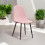 PINK FABRIC CHAIR BLACK METAL LEGS 2