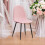 PINK FABRIC CHAIR BLACK METAL LEGS 5