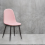PINK FABRIC CHAIR BLACK METAL LEGS 3