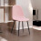 PINK FABRIC CHAIR BLACK METAL LEGS 1