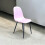 PINK FABRIC CHAIR BLACK METAL LEGS 4