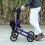 Homcom HOMCOM Folding Rollator Walker with Seat, Backrest, Bag, 4 Wheels, Purple 9