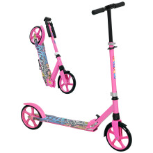 AIYAPLAY Kids Scooter, Foldable Kick Scooter w/ Adjustable Handlebar, Pink