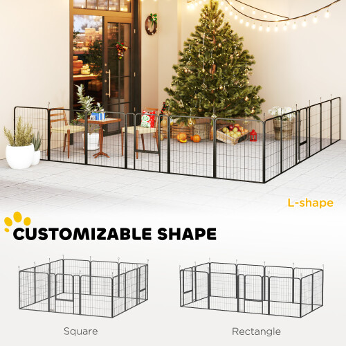 PawHut Foldable Steel Pet Enclosure - Secure Space for Pets - Versatile Design 2