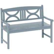 Outsunny 2-Seater Wooden Garden Bench Outdoor Patio Loveseat Grey