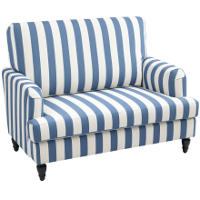 HOMCOM Accent Chair with Stripe, Armchair for Living Room, Blue and White