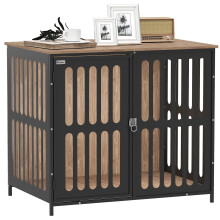 PawHut Dog Crate Furniture with Anti-Chew Resistant Mesh for Medium Dogs